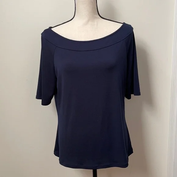 The Limited Navy Short Sleeve Blouse - Picture 1 of 15